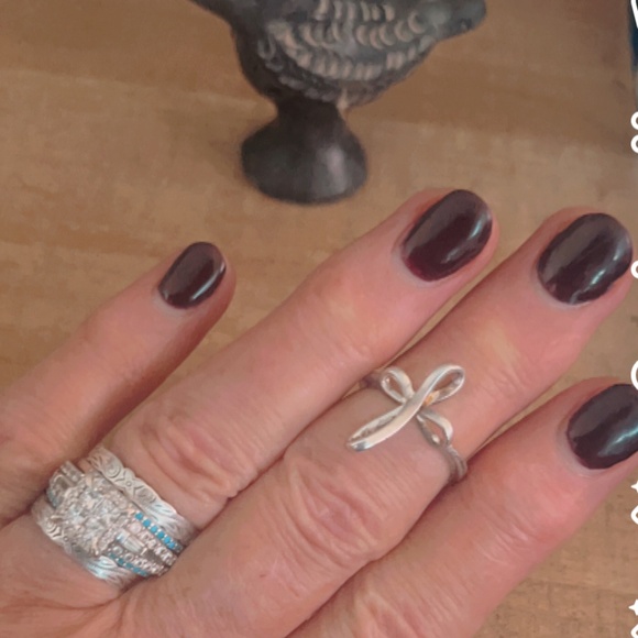 NVC Nataliya V Collister Sterling Silver 925 Infinity Cross Ring - SZ 6 - Picture 4 of 12